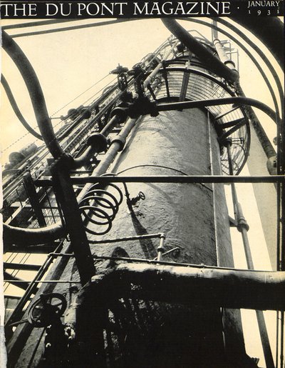 Industrianläggning, framsidan av DuPont Magazine, januari 1931 av American School