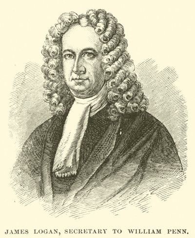 James Logan, sekreterare till William Penn (gravyr) av American School