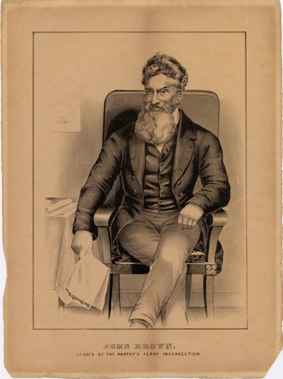 John Brown, ledare för Harpers Ferry Insurrection, 1859 av American School