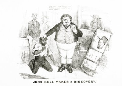 John Bull gör en upptäckt (litho) av American School