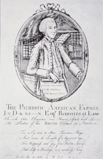 John Dickinson, "The Patriotic American Farmer" (litho) av American School
