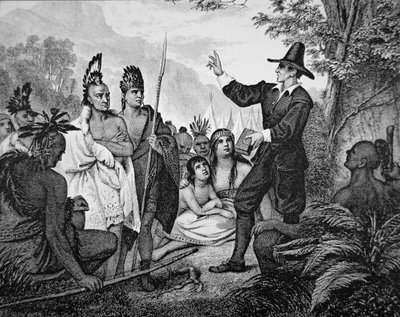 John Eliot (1604-90) (lito) av American School