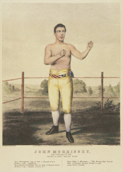 John Morrissey, från ett samtida tryck (lito i färg) av American School