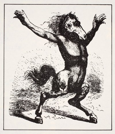 Kelpie Water Demon, från The World Guide to Gnomes, Fairies, Alves and Other Little People av Thomas Keightley (1789-1872) Publicerad 1880, (BW-gravyr) av American School
