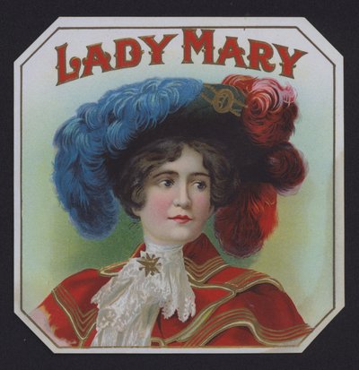 Lady Mary, cigarretikett (chromolitho) av American School