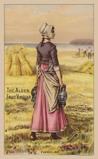 Lady in Field håller vinägerburkar av American School