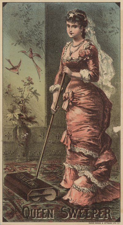Dam som använder Queen Carpet Sweeper av American School