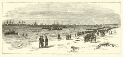 Landsättning av trupper ovanför Fort Fisher, januari 1865 av American School