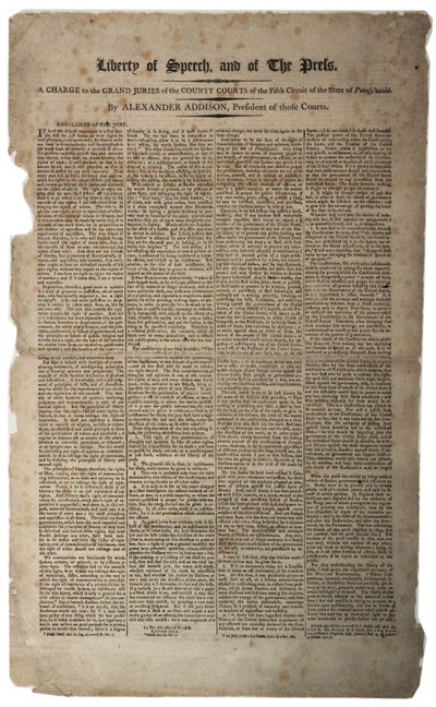 Yttrandefrihet och pressfrihet, januari 1799 av American School