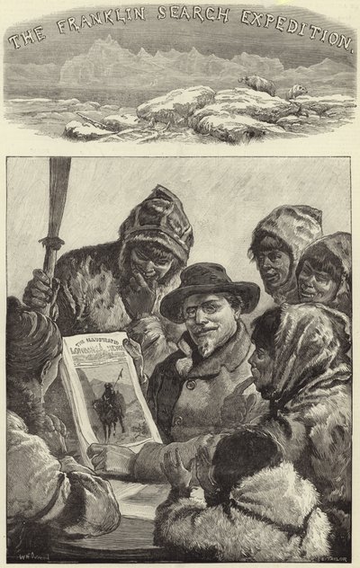 Löjtnant Schwatka visar esquimauxen the Illustrated London News av American School