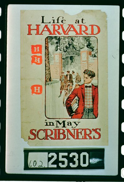 Life at Harvard, affisch som annonserar majupplagan av Scribners Magazine av American School