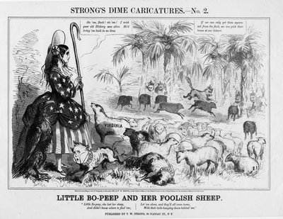Little Bo-Peep och hennes dåraktiga får, utgiven av T W Strong, New York, 1861 av American School