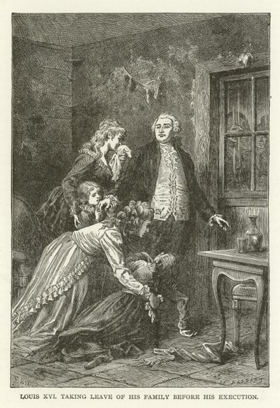 Ludvig XVI tar avsked med sin familj innan han avrättades av American School