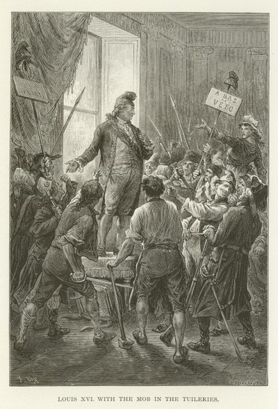 Ludvig XVI med pöbeln i Tuilerierna av American School