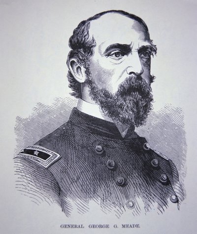 Generalmajor George Meade (1815-72) (gravyr) av American School