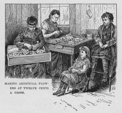 Att göra konstgjorda blommor på tolv cent en brutto (litho) av American School