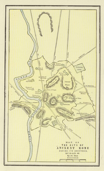 Karta över staden det antika Rom under dess storhet, 30 f.Kr.-400 e.Kr av American School
