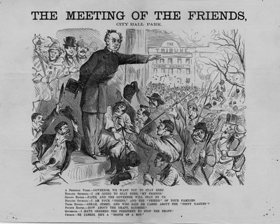 Vännernas möte, City Hall Park, publicerad av H.L. Stephens, New York, ca 1863 av American School