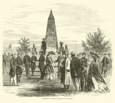 Monument på slagfältet Bull Run, september 1862 av American School