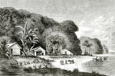 Saigonflodens mynning, illustration från ett besök i Saigon av Walter Rose, publicerad i Appletons Journal, 4 maj 1872 av American School