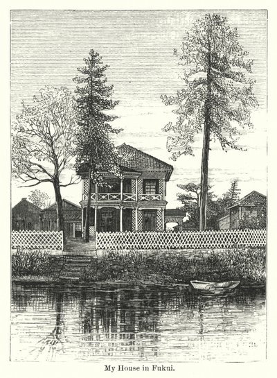 Mitt hus i Fukui (gravyr) av American School