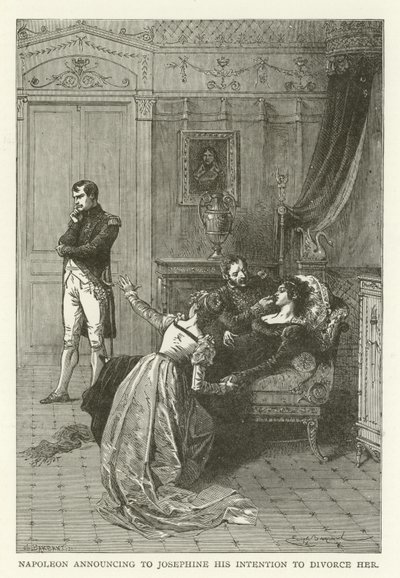 Napoleon tillkännager för Josephine sin avsikt att skilja sig från henne av American School
