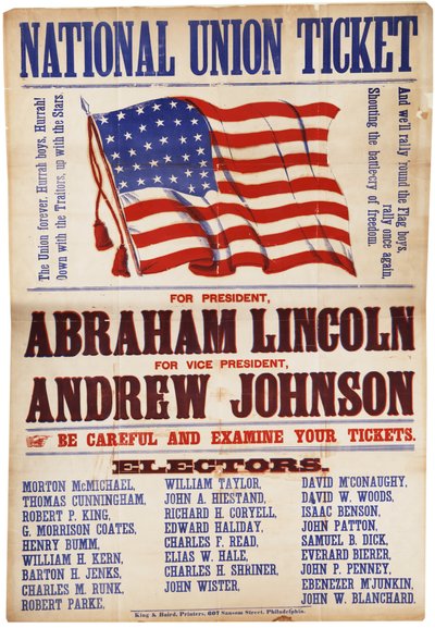 National Union Ticket. ... Lincoln och Johnson, The Union Forever, 1864 av American School