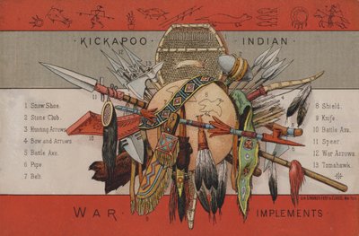Indian krigsredskap av American School