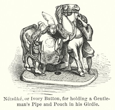 Netsuke, eller elfenbensknapp, för att hålla en Gentleman