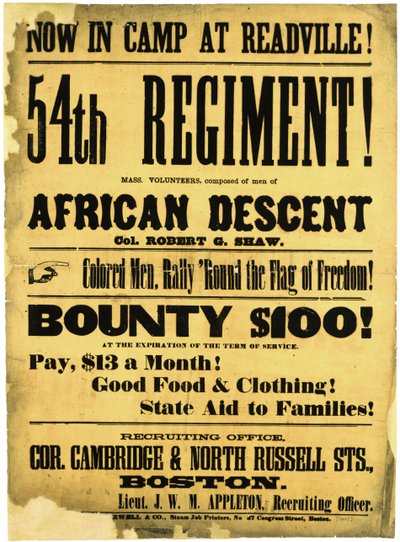 Nu på lägret i Readville! 54:e regementet!, c.1863 av American School