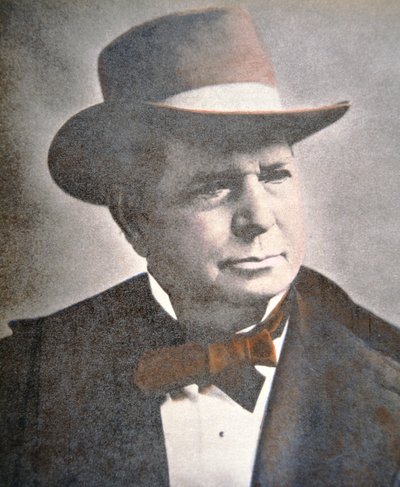 Oliver Fisher Winchester (1810-80) (färgat foto) av American School