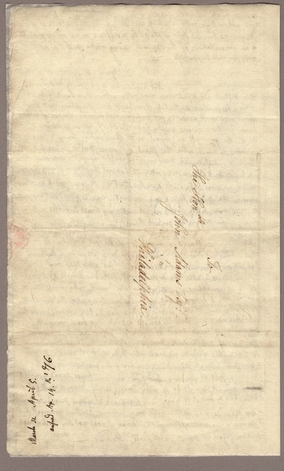 Sida 4, Brev från Abigail Adams till John Adams, 31 mars - 5 april 1776 (bläck på papper) av American School