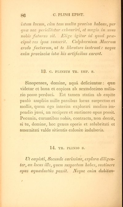 Sida från "Select letters of Plinius the Younger", Bok X, publicerad Boston av American School