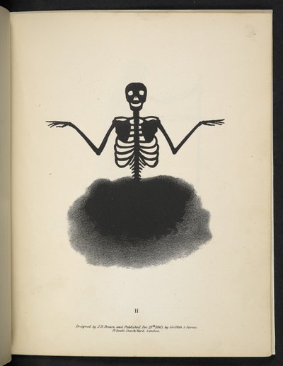Tallrik 11. En skelettfigur, från 