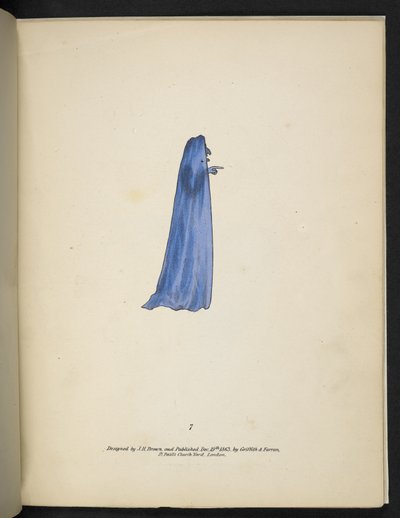 Tallrik 7. Ett spöke i blått.  Spectropia; eller, överraskande spektrala illusioner som visar spöken överallt, och av vilken färg som helst, etc. ser. 1.  J H. Brun  1864 av American School