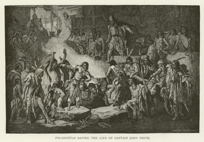 Pocahontas räddar kapten John Smiths liv av American School