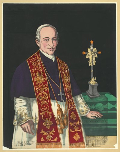 Påve Leo XIII, publicerad 1878 (färglitografi) av American School