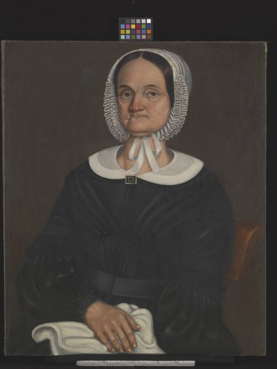 Porträtt av Sally Montgomery (olja på duk) av American School