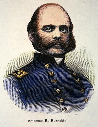 Porträtt av Ambrose E. Burnside (färg litho) av American School