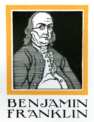 Porträtt av Benjamin Franklin av American School