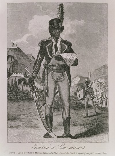 Porträtt av Francois Dominique Toussaint-Louverture (ca 1743-1803) (gravyr) av American School