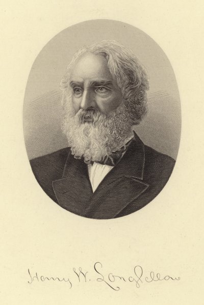 Porträtt av Henry Wadsworth Longfellow av American School