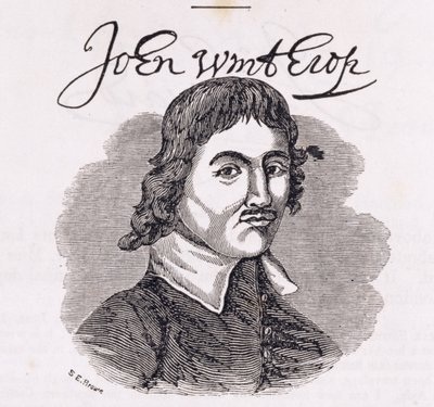 Porträtt av John Winthrop (1588-1649) från "Connecticut Historical Collections", av John Warner Barber, 1856 av American School