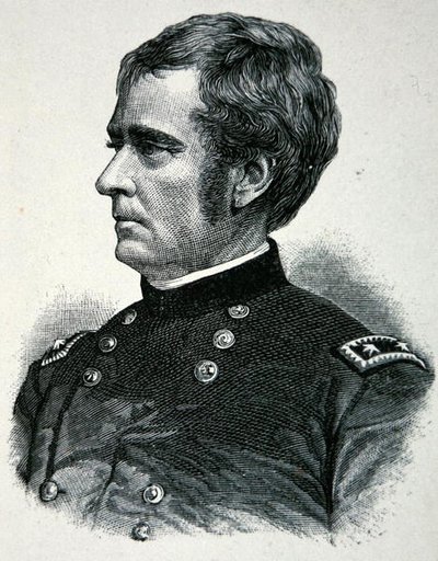 Porträtt av Joseph Hooker, känd som "Fighting Joe" (litho) av American School