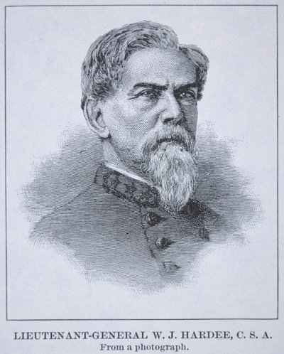 Porträtt av generallöjtnant W.J. Hardee (1815-73) (lito) av American School