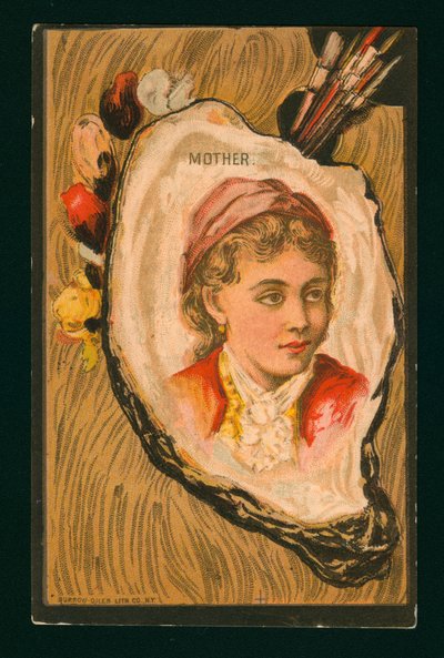 Porträtt av en mor (chromolitho) av American School
