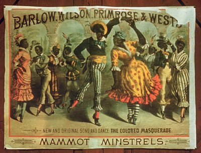 Affischreklam för Barlow, Wilson, Primrose och Wests Mammot Minstrels Colored Masquerade av American School