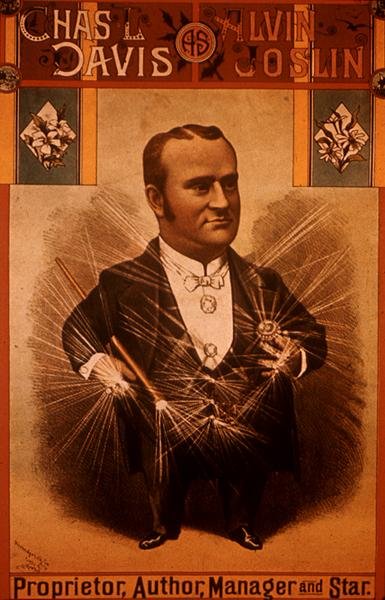 Affisch som annonserar Chas L. Davis som Alvin Joslin (färg litho) av American School