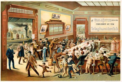 Affisch som annonserar Great Atlantic & Pacific Tea Co., 1886 av American School