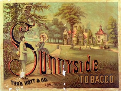Affisch som annonserar Sunnyside Tobacco av American School